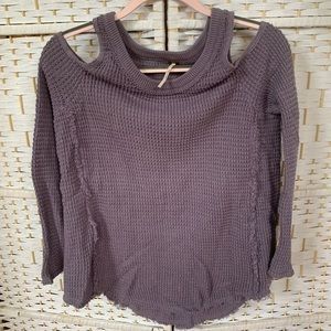 Free People Lavender Cold Shoulder Sweater